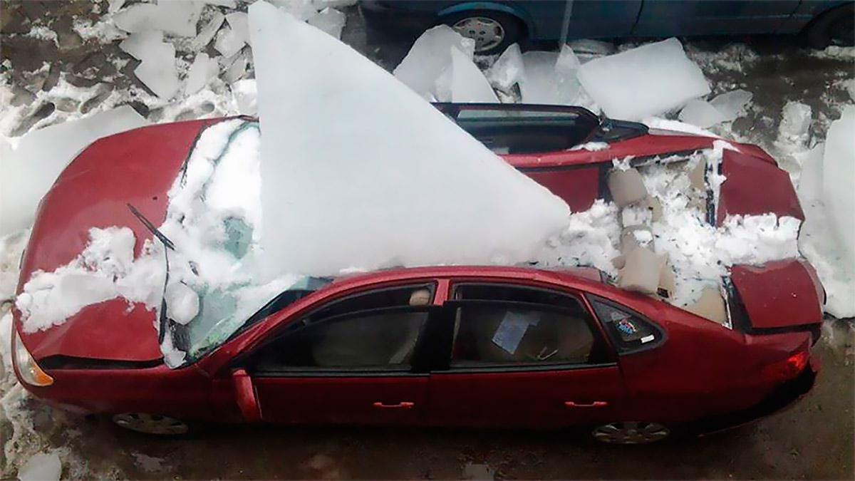 Фото Что делать, если на машину упал с крыши снег – пошаговая инструкция 3